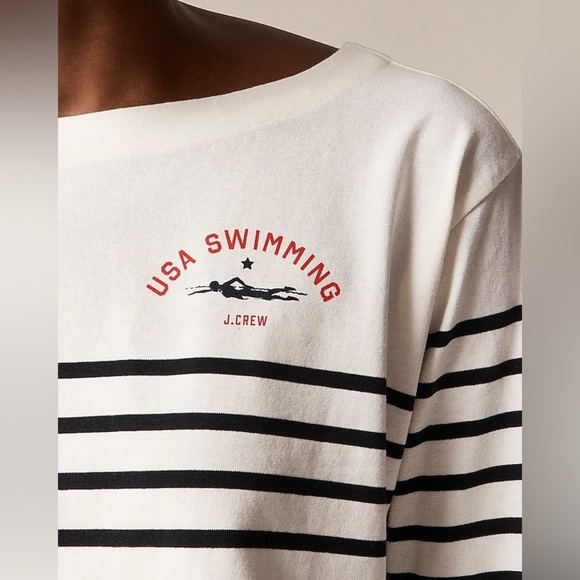 J. Crew Limited-edition USA Swimming® X J.Crew Cropped Boatneck T-shirt - Picture 2 of 9